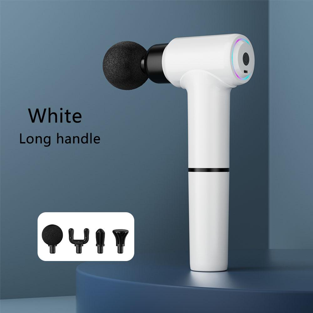 Portable Fascial Massage Gun Electric Percussion Pistol Massager Body Relaxation Massage Deep Tissue Replaceable Massage Head