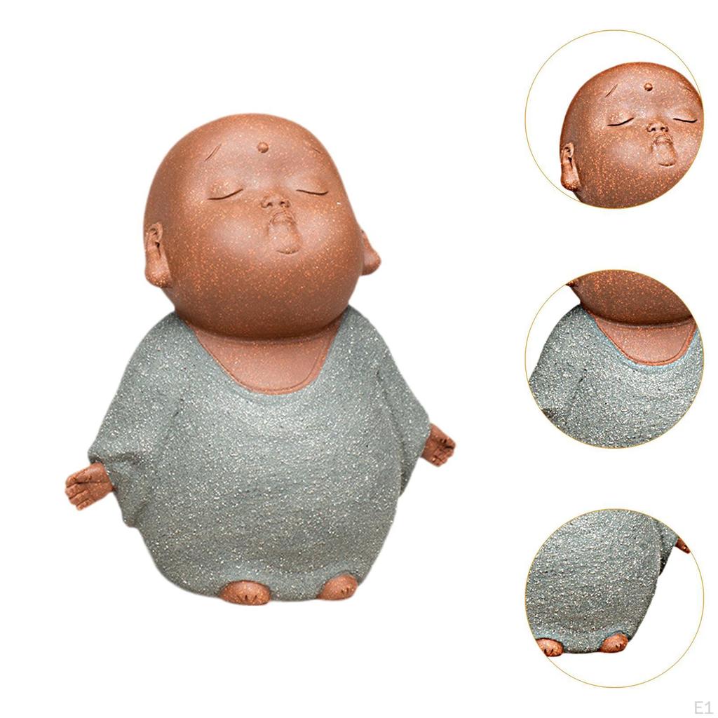 Kleine Mönchsstatue ,Mönchsornament ,Handwerk ,Schreibtischfigur Buddha-Skulptur für Schlafzimmer ,Büro