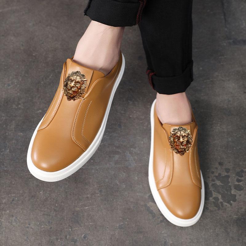 Neue Herren-Freizeitschuhe ölabweisende Lederoberfläche bequeme weiche Sohle Sportschuhe Board-Schuhe flache Schuhe A15