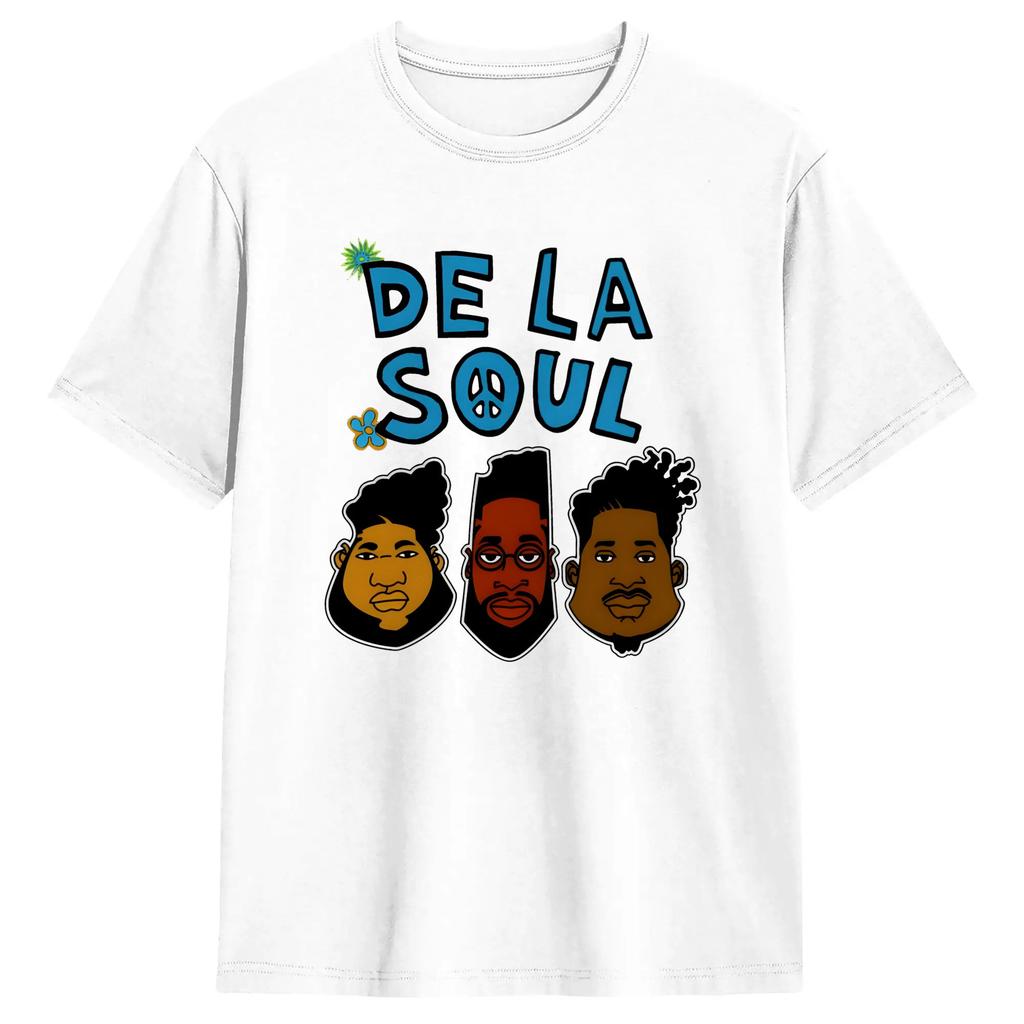 Hip Hop De La Soul Unisex T Shirts Vintage Tees Short Sleeve Round Neck TShirt 100 Cotton Classic Clothing