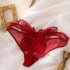 Embroidered Sheer Mesh Embroidery Thong Transparent Mesh T Panties  Ladies