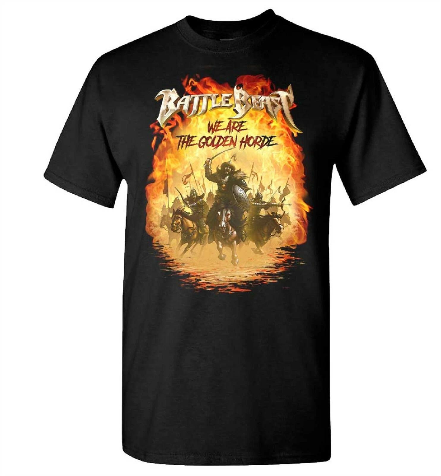 BATTLE BEAST cd lgo GOLDEN HORDE Official SHIRT LG New no more hollywood endings XL