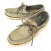 MARINE Model Leather Moccasin Deck Shoes Size 7.5 26.0cm Beige Slip-On