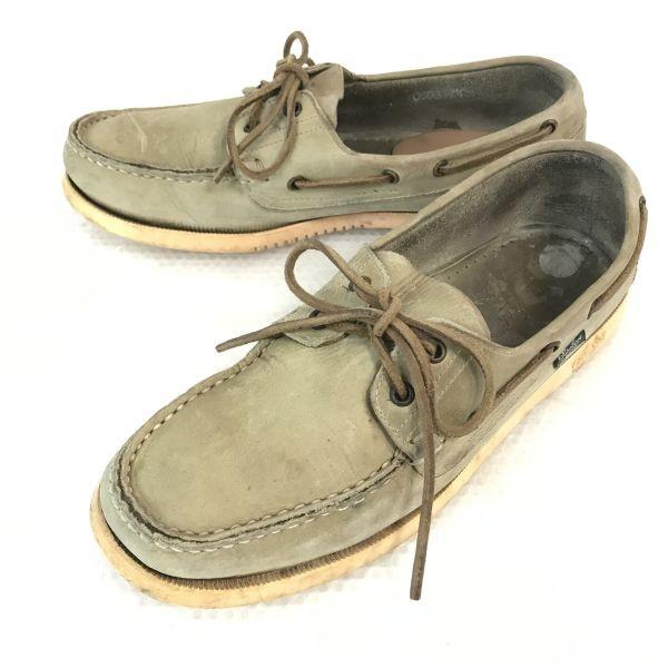 

PARABOOT MARINE Model Leather Moccasin Deck Shoes Size 7.5 26.0cm Beige Slip-On(USED)