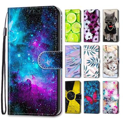 Luxury Painted Leather Case Wallet Book Style Protective Cover for Samsung Galaxy S25 S24 S23 S22 S21 S20 Plus Ultra S10E S23Ultra S25Ultra S24FE