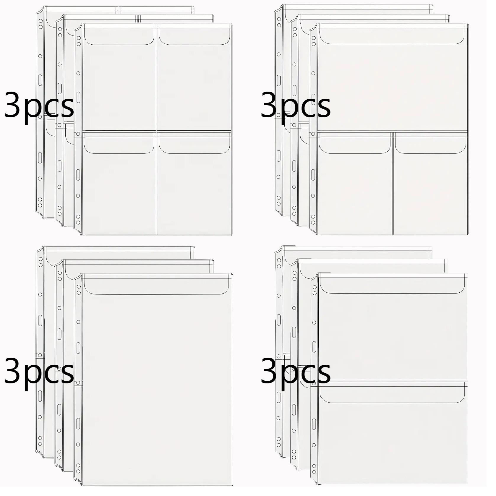 

A4 Binder Pockets Without Zippers for Cash, Featuring 1 to 4 Pockets,And Loose Leaf Inserts for Organizing Photos And Documents.