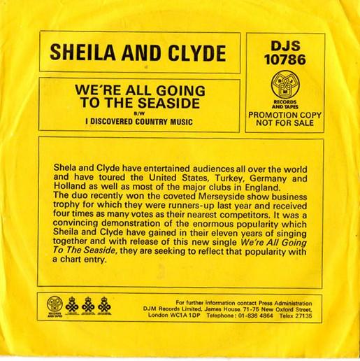 

7inch Record SHEILA CLYDE Were All Going To The Seaside DJS10786PROMO DJM Records 1977 UK CountryFolk Used