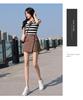 2025 Spring/Summer Women's A-line Irregular High Waist Button Embellished Wide Leg Skirt Shorts