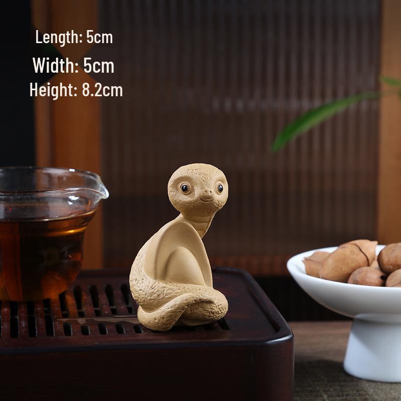 Zisha Tea Pet Spirit Snake Ingot – Kung Fu Tea Set Ornament & Table Decoration