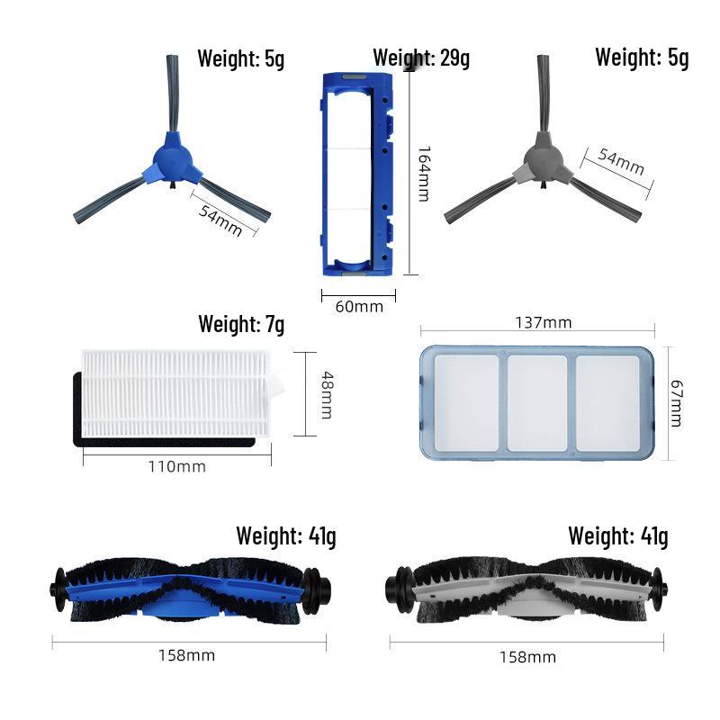 Compatible Brushes and Filter Kit for Eufy Robot Vacuum Models 11S/15C/30C/25C