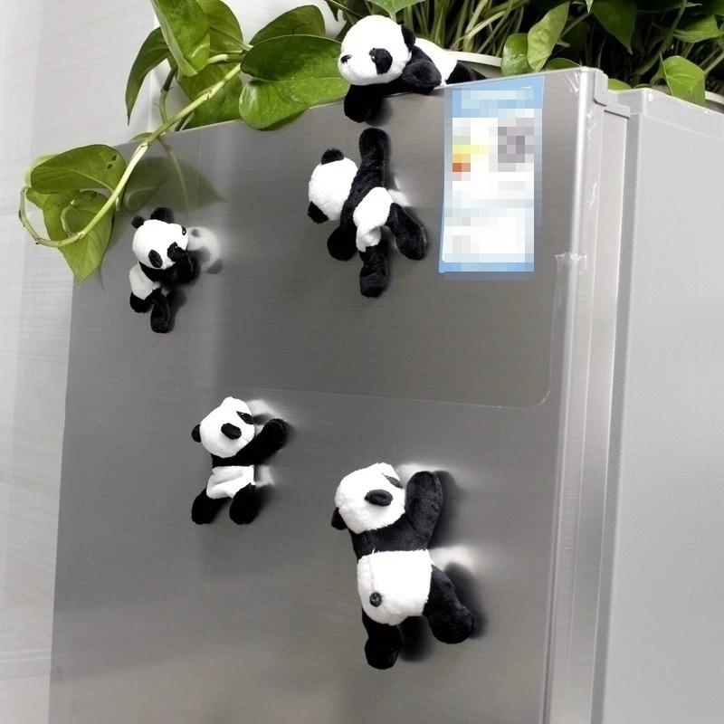Cute Soft Plush Panda Fridge Magnet Durable Fabric Whiteboard & Refrigerator Decor Perfect For Gifting Organizing Home Decor