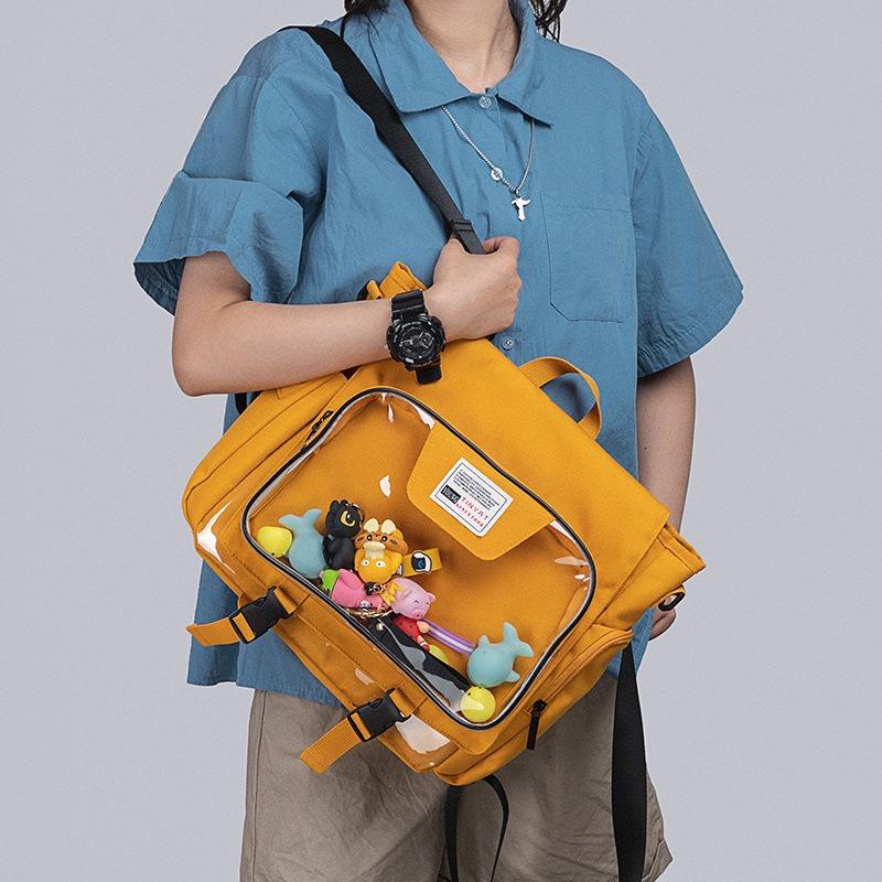 Rucksack Schlicht Damen Multifunktionale Einzelschulter Dual-Use Tasche Schultasche