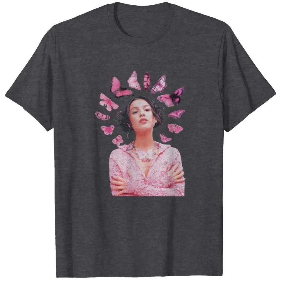 

Crew Neck T - Shirt with Pop Star Creative - Inspired Graphic Featuring Olivia Rodrigo Butterfly Art for Music Enthusiasts 4XL