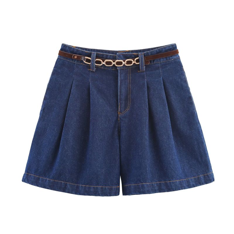 Kaslead New Women Clothes Western Style Gold Button Denim Vest Shorts 6164109 6164112