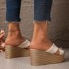 Fashion Cross Strap Chunky Platform Sandals for Women 2025 Summer Thick Bottom Wedge Slippers Woman Plus Size Fashion High Heel Sandals