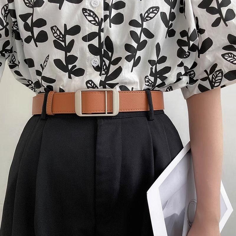 Trendy Korean Style Simple No Hole Women's Decorative Casual Denim Pants Belt For Students