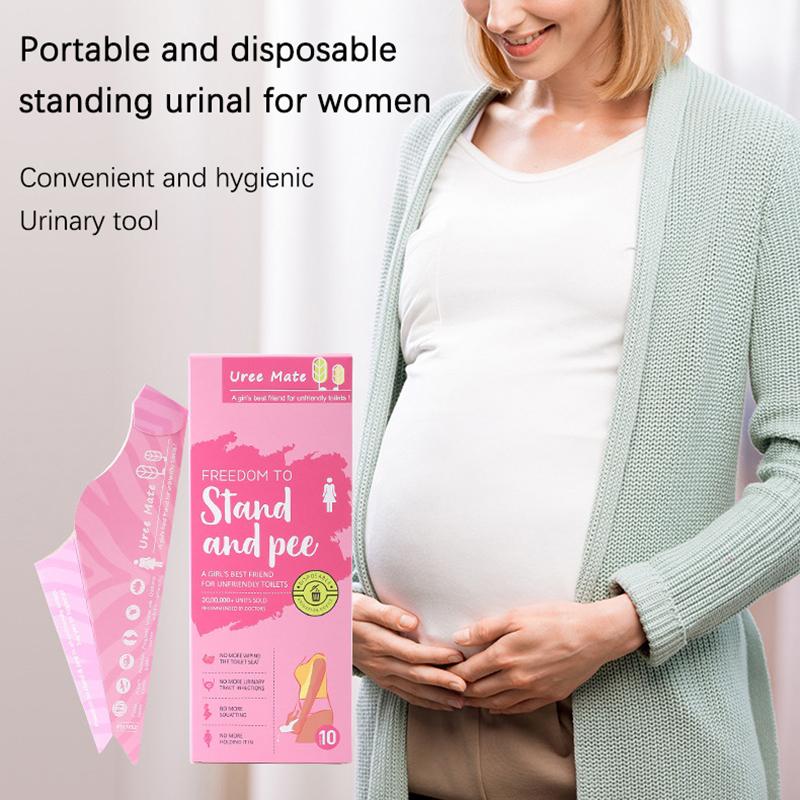 10PCS Disposable Female Urination Device Hygienic Leak-Proof Stand Up Portable Pee Paper Cup Foldable Women Urinal Funnel