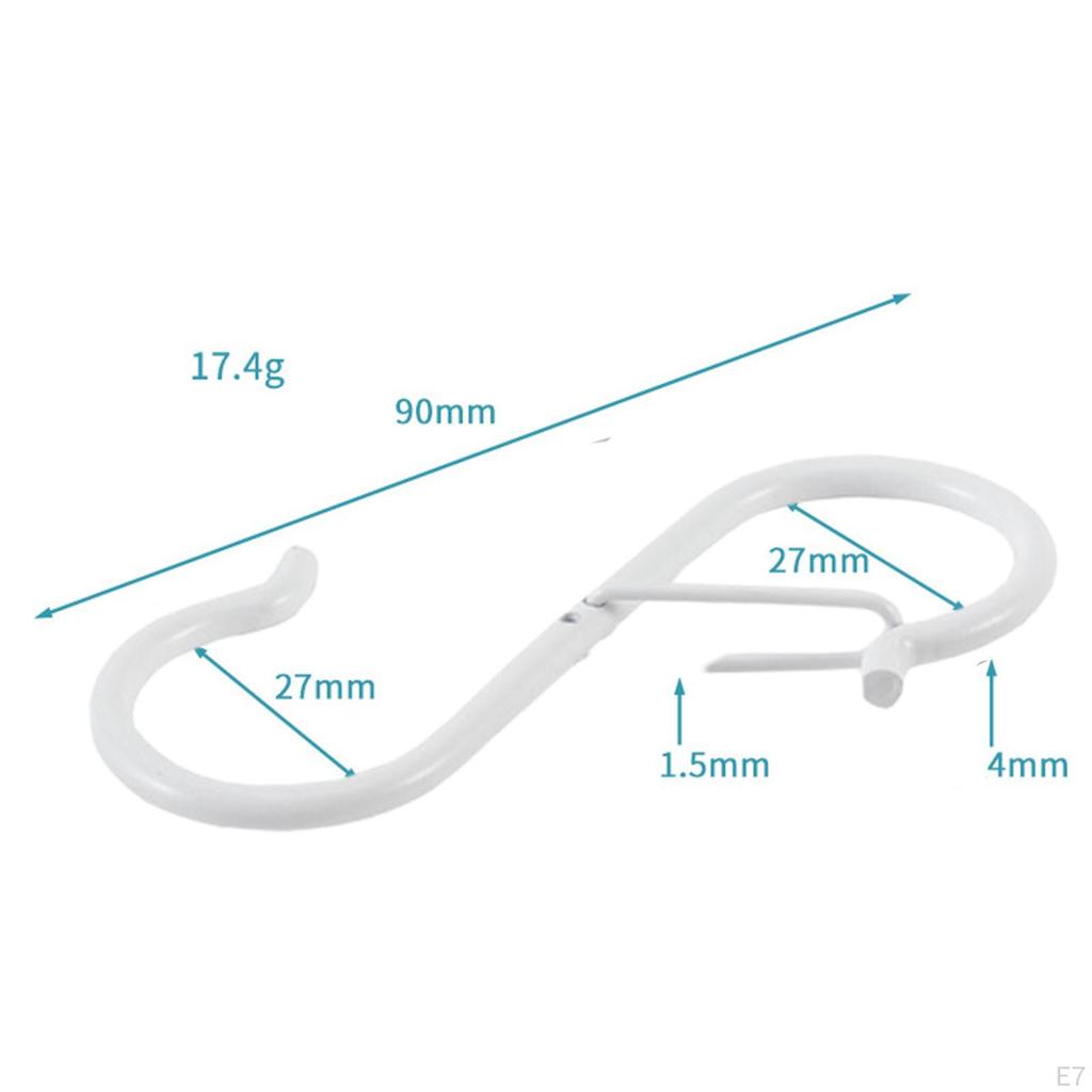 10 Pieces S Hook for Hanging Heavy Duty Pot Rack Hooks Hangers Bags Clothes