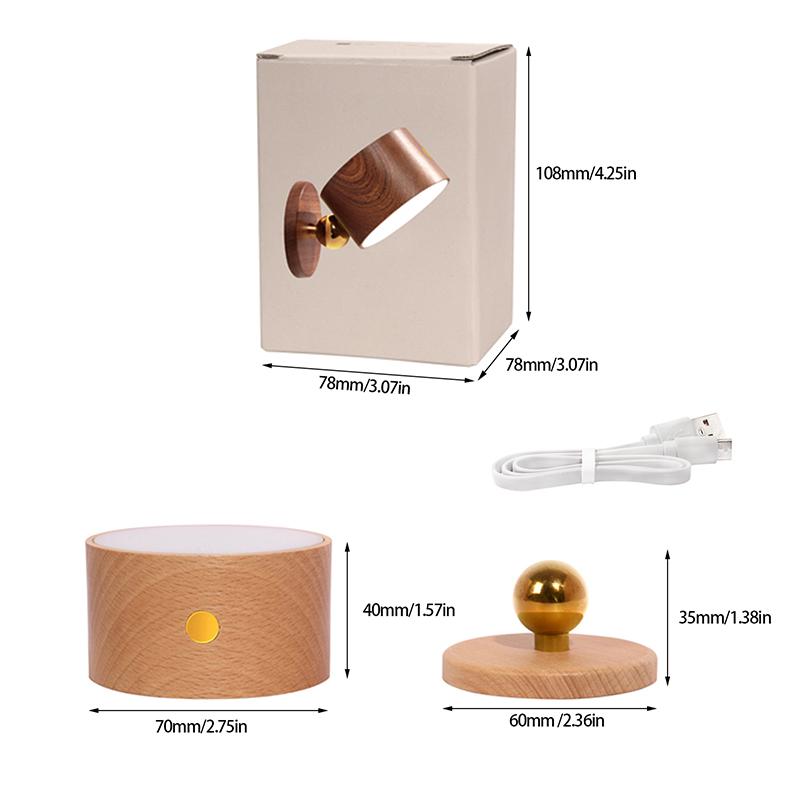 

Вращающийся на 360° магнитный светодиодный настенный светильник, прикроватная лампа, светильник для чтения, бук/сапеле, шкаф, ванная комната, спальня, подарок 1pc-Beech wood