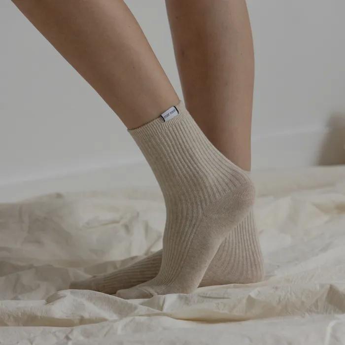 Label Point Socks_beige