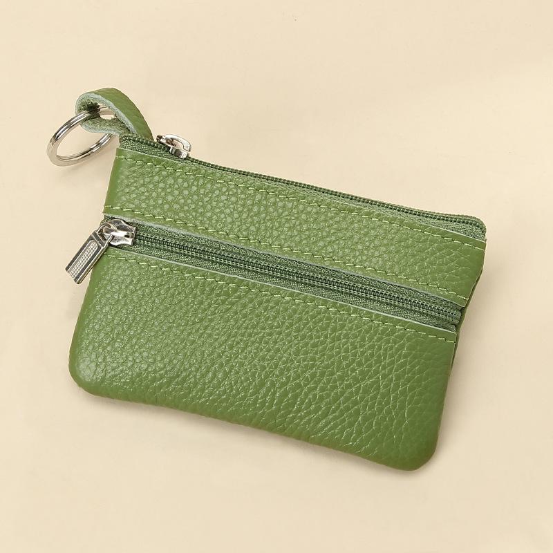 

Ультратонкий женский кошелек для монет из коровьей кожи высшего качества - Натуральная кожа, Однотонный, Мини на молнии