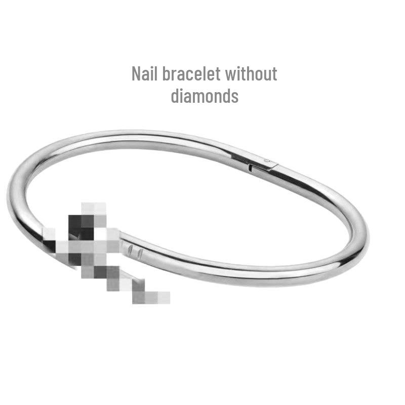 Damska Bransoletka ze Stali Tytanowej ze Złotymi Kolczykami - Nieblaknący Wzór Galwanizowany