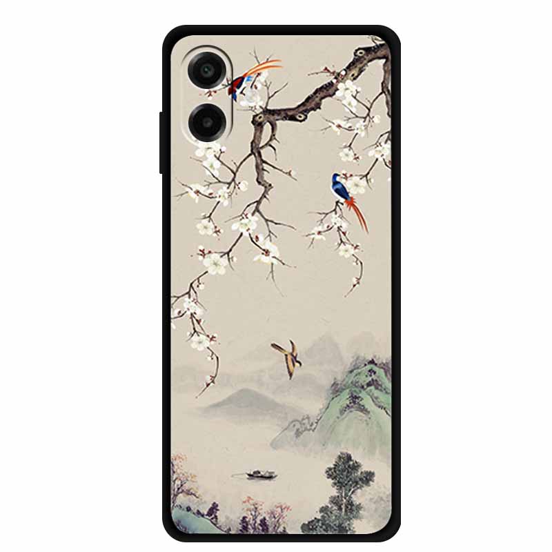 3D Silicone Case For Samsung Galaxy A07 4G Case Relief Emboss Flowers Black Soft Back Cover Coques For Samsung Galaxy A17 Cases