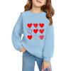 Girls Round Neck Pullovers For Kids Printed Baby Tops Valentine's Day