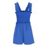 2026 New Lightweight European & American Sleeveless Square Neck Smocked Jumpsuit with Wide-Leg Shorts