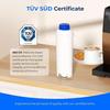Filtre à Eau - WATERDROP - WD-11-6 - Compatible De'Longhi DLSC002 - Certifié TÜV SÜD - Réduction du chlore