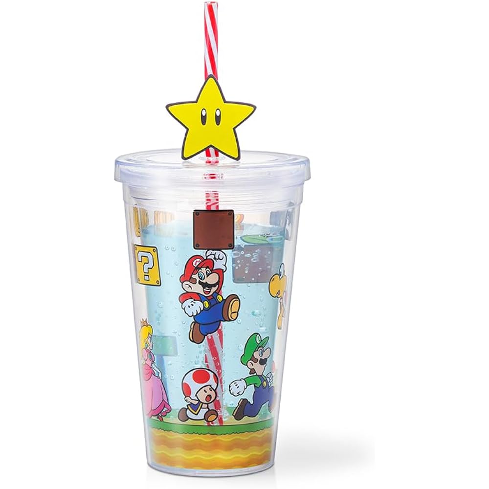 Super Mario Straw Tumbler (Mario Characters)