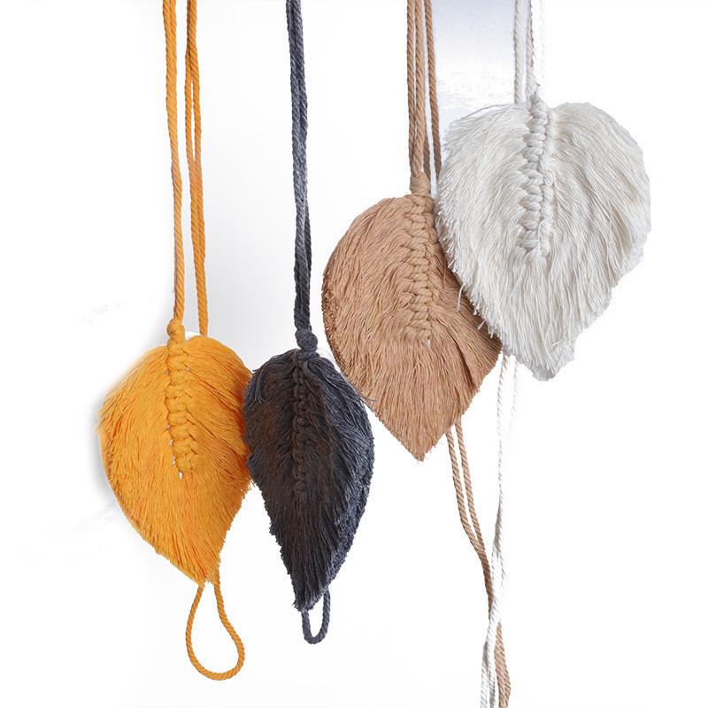 Braided Fringe Curtain Buckle Fashion Handmade Leaf Curtain Tie Simple Tie Rope