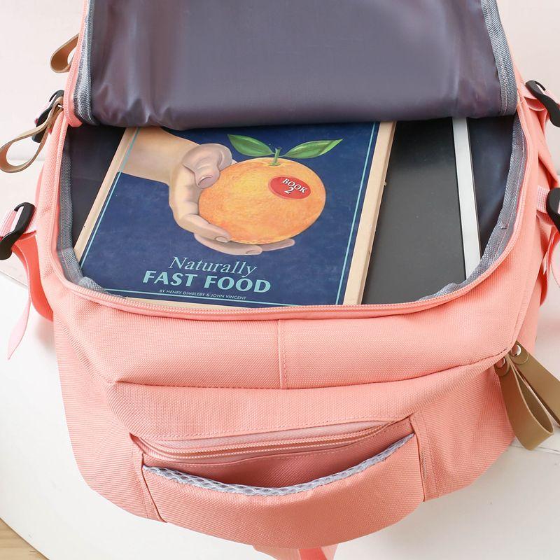 4pcs/set Backpack Female Junior High School Large Capacity High School College Style Schoolbag Outdoor anti backpack