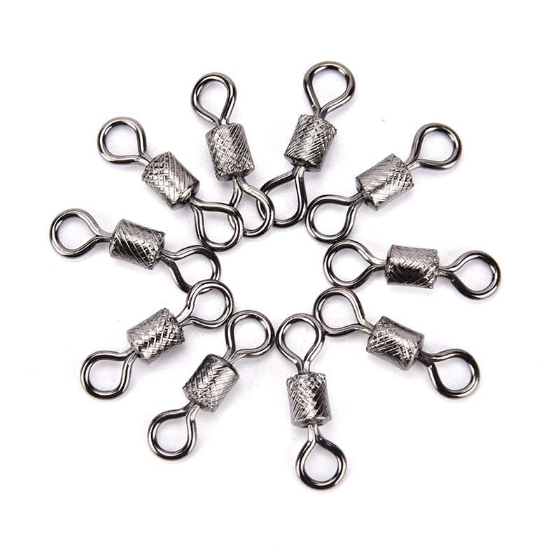 50Pcs Fishing Swivels Knurling Connector Bearing Swivel Fishhooks Accessories