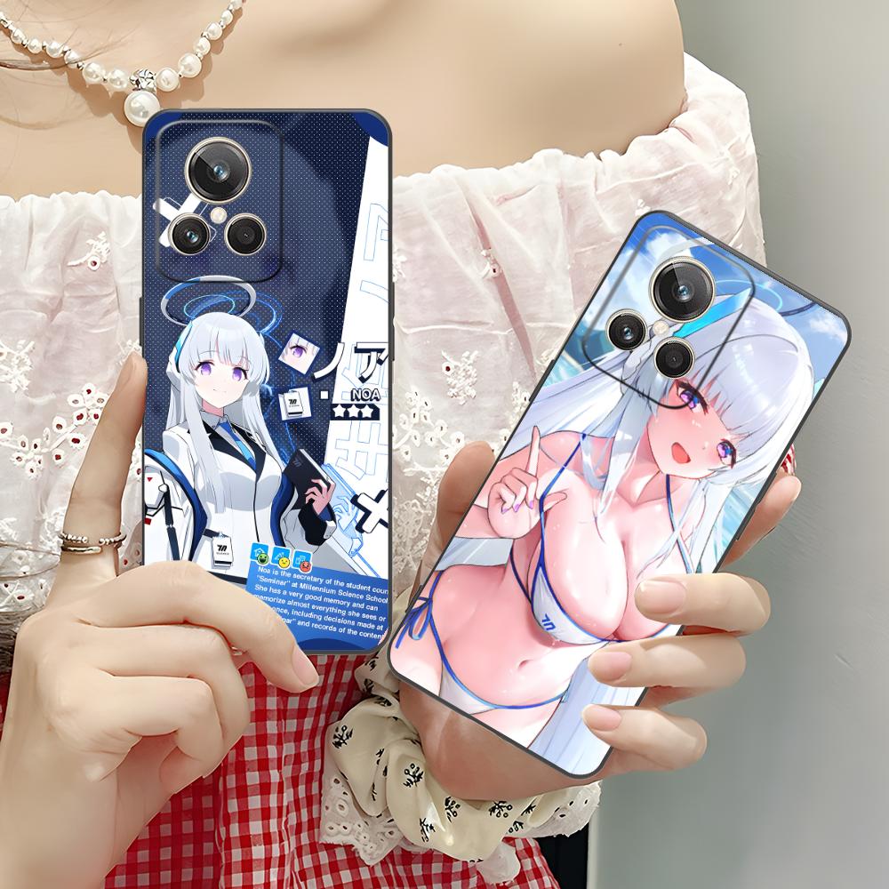 Blue Archive Ushio Noa Phone Case for Realme 15 14 13 12 11 10 9 Pro Plus T i Lite 5G Colorful Printing Cover Pretty Smartphone