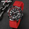 Mens Watches Colorful Sport Watch Luxury Men Quartz Wrist Watches Chronograph Male Clock Chronograph Silicone Watch