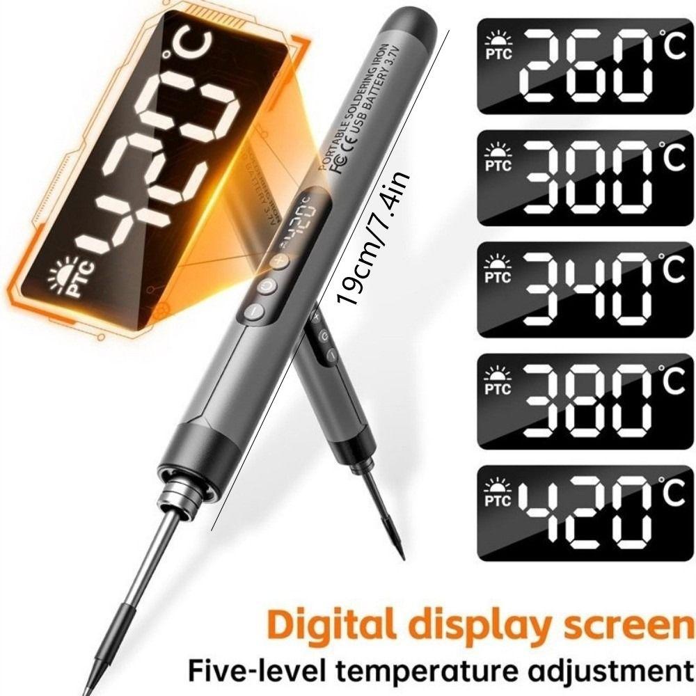 USB Rechargeable USB Soldering Iron Set Adjustable Temperature Cordless Soldering Pen Set  Home Use