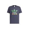 adidas Originals Cotton Print Sports Short Sleeve T-Shirt Unisex Tops Dark-Cyan JP1425
