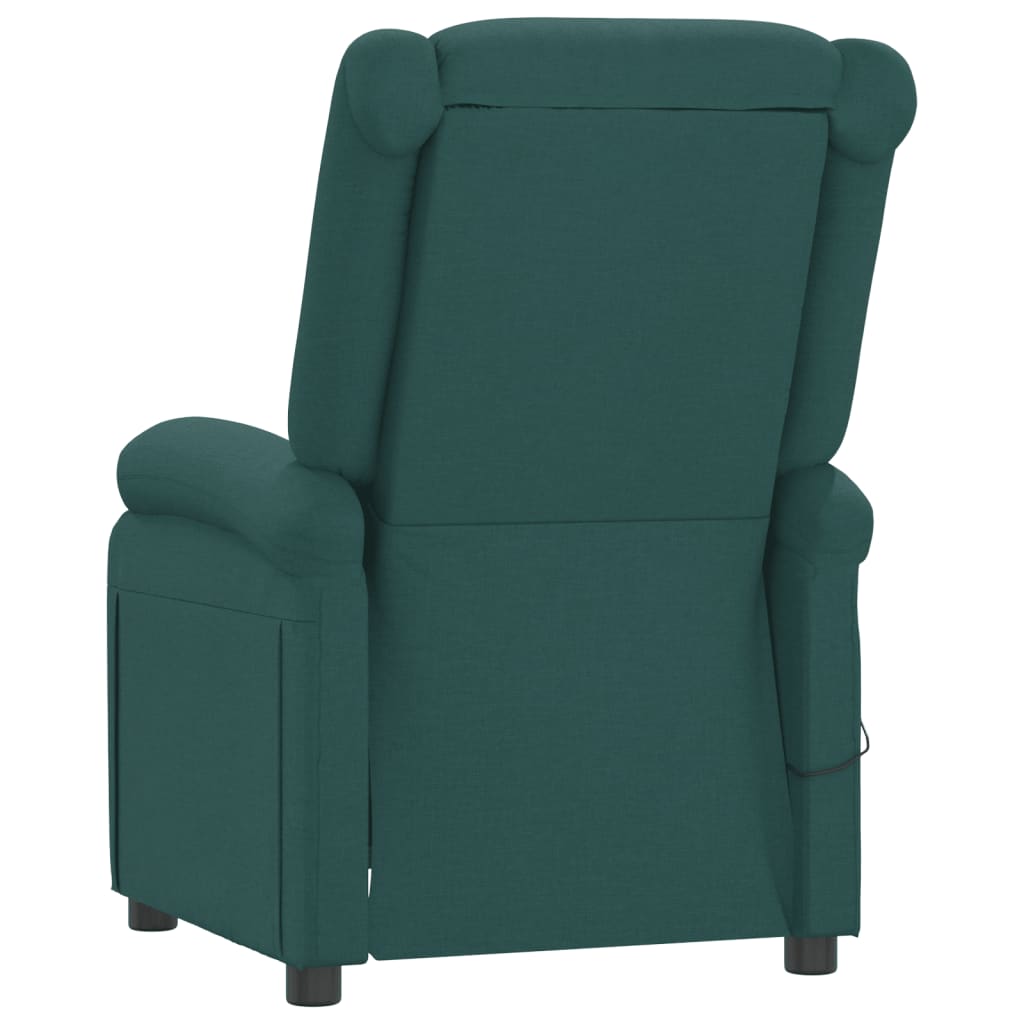 Electric Recliner Chair Dark Green Fabric