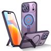 Luxury For Magsafe Metal Folding Stand Magnetic Phone Case For iPhone 16 17 Pro Max Air 16e 14 15 Plus 13 12 11 Acrylic Cover