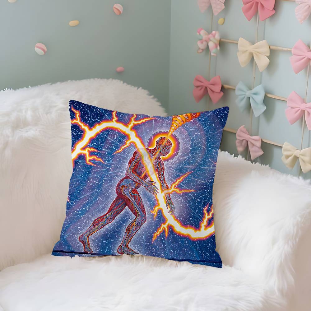 Aesthetic Art Alex Grey Case Plush Fabric Soft Pillowcase Double Sided Print Cushion Cover Household Gifts