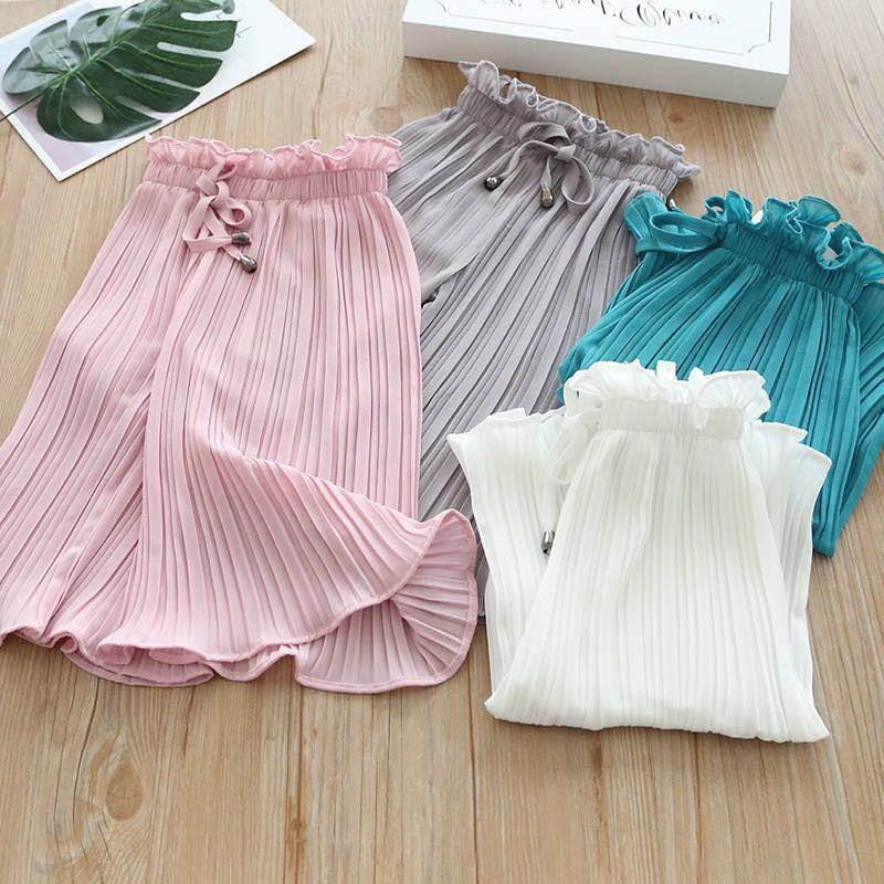Girls' Wide-Leg Mosquito-Proof Summer Pants - Casual 9-Point Pants for Little to Big Girls