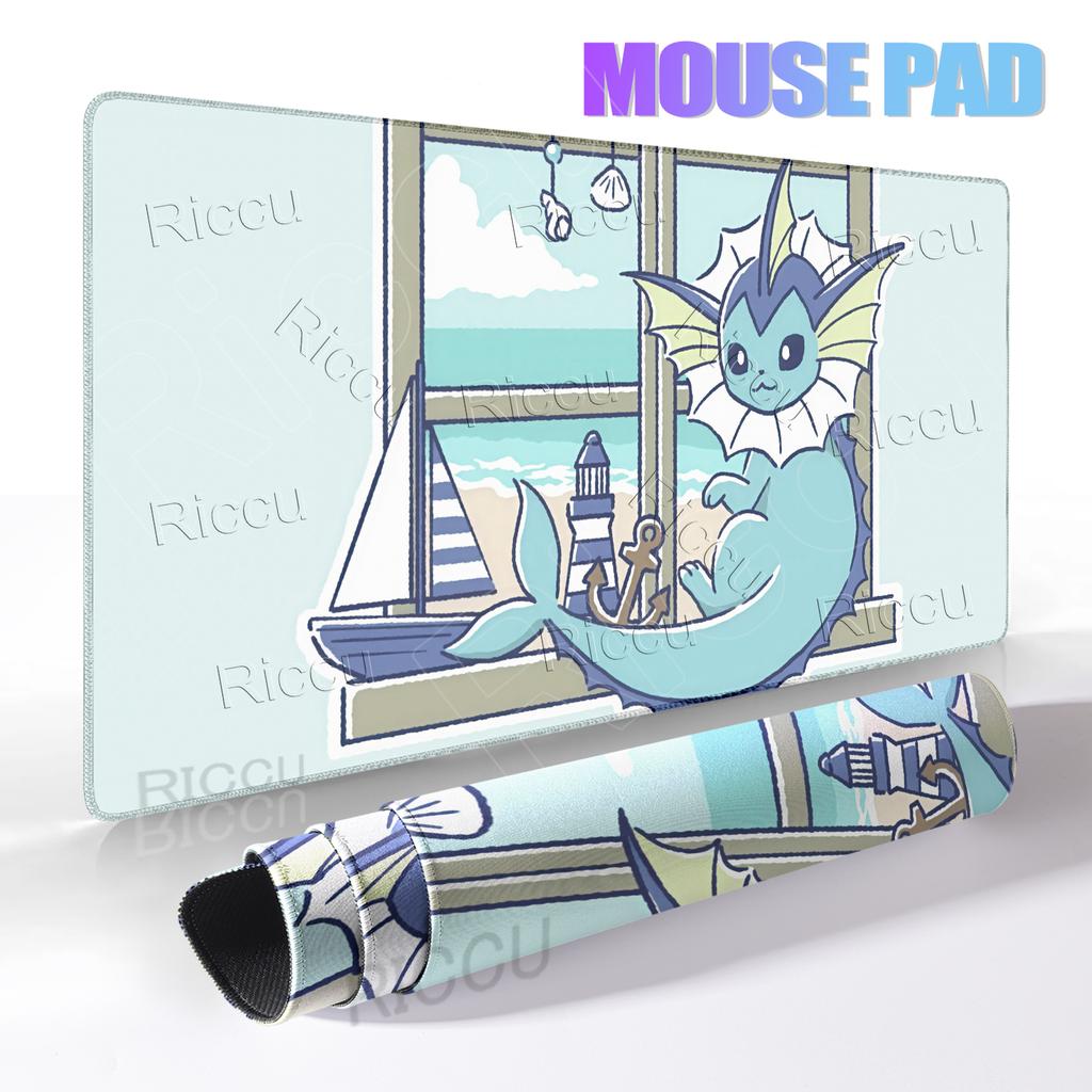 Mouse Pad Gaming Computer Accessories Eevee Pattern Mechanical Keyboard Rug XXL P-pokemon Desktop Carpet Kawaii Rubber Tablemats