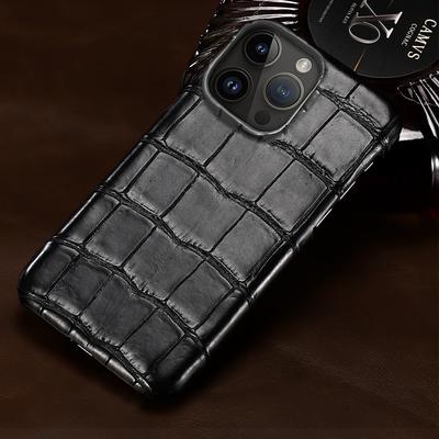 100% Natural Crocodile Leather Phone Case for iPhone 16 15 Pro Max 14 12 ProMax 13Pro 16 Plus 15Pro 16Pro 14Plus Luxury Cover