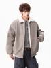 Men's Winter Barn Style Lambswool Cotton PU Leather Jacket, Thickened Warm Street Cool Workwear Coat