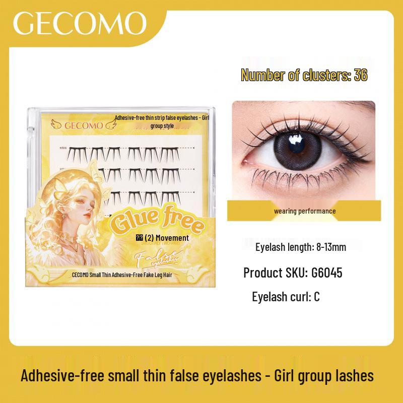 Handy Series: GECOMO Glue-Free Natural False Eyelash Clusters - Easy Two-Step Upper & Lower Lashes for a Lively Look