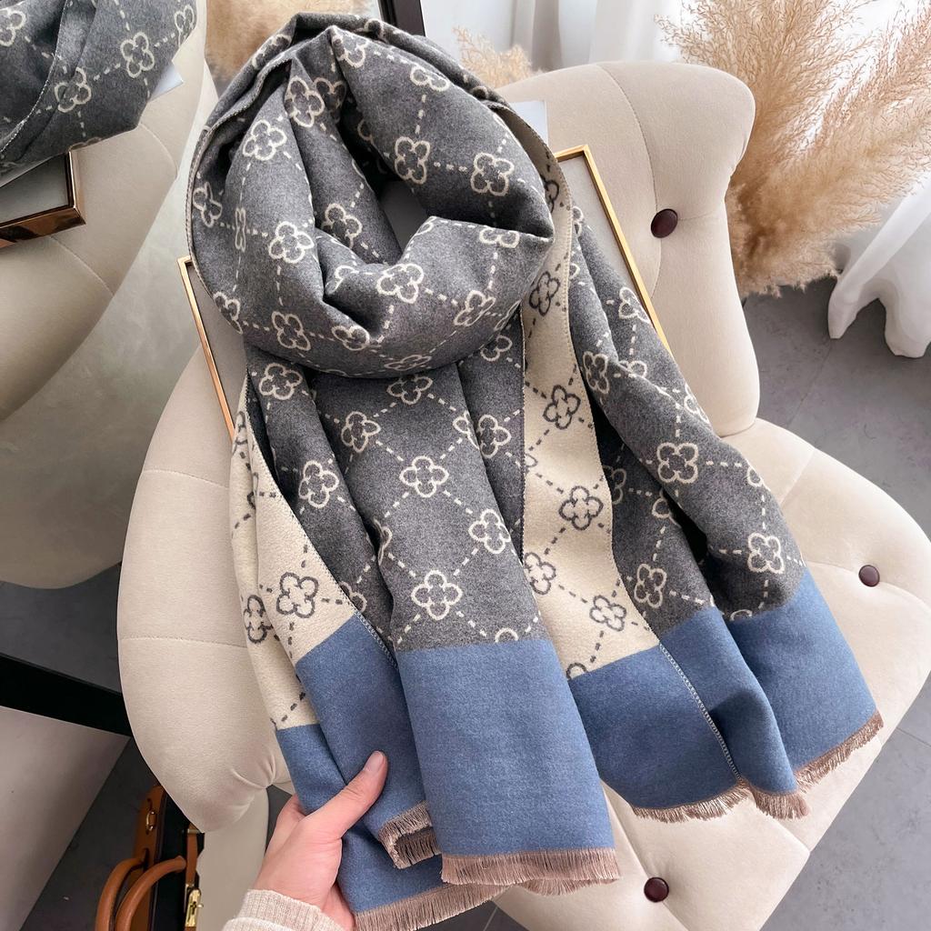 NEW Luxury Winter Thick Warm Scarf Women Cashmere Shawl and Wraps Pashmina Neckerchief Bufanda Female Long Tessel Echarpe 2024