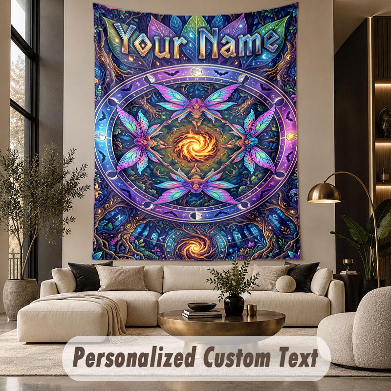 Butterfly (293) Theme Wall Tapestry Customized With Name Text Personalized Hanging Tapestry For Bedroom Living Room Decor