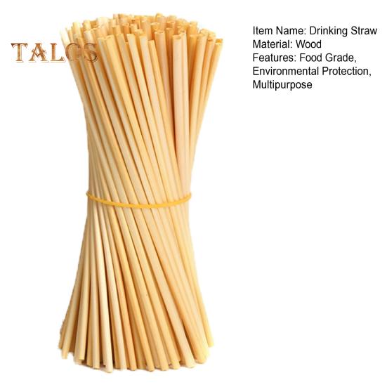 300 ks dřevěných brček Pitná voda v potravinářské kvalitě Lehké spolehlivé neplastové brčka na párty potřeby