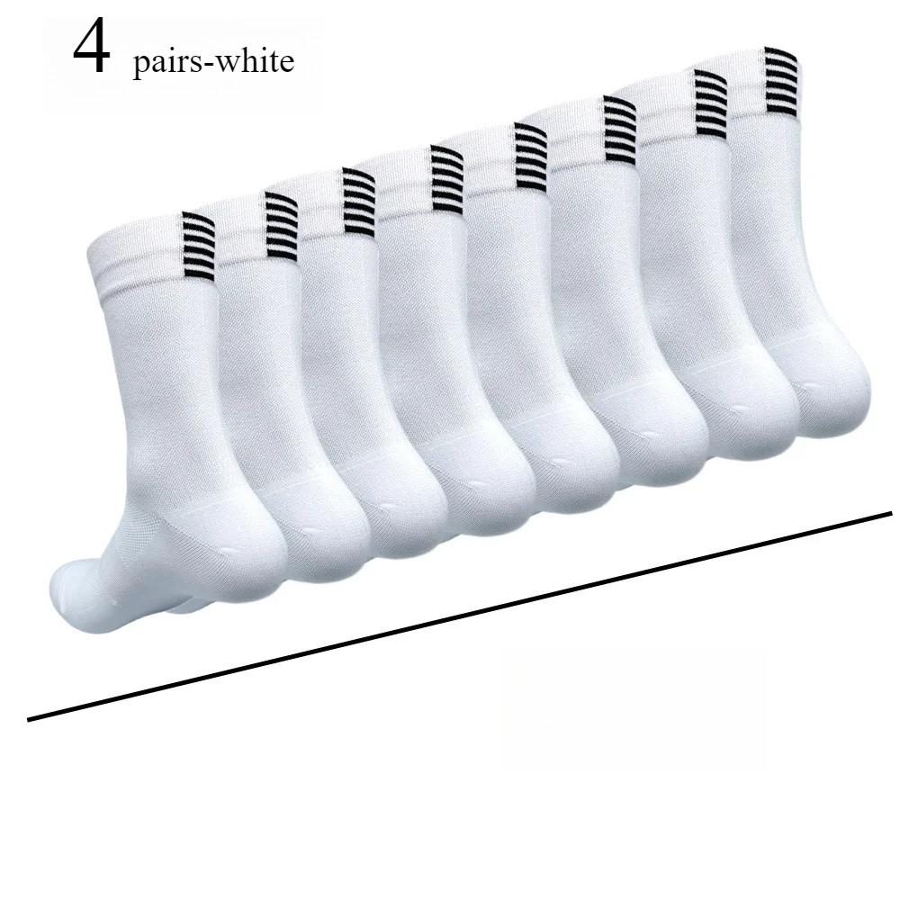 4 Pairs Cycling Socks Running Quick Dry Medium Cylinder Male And Women Sports Fitness In The Tube Solid Color